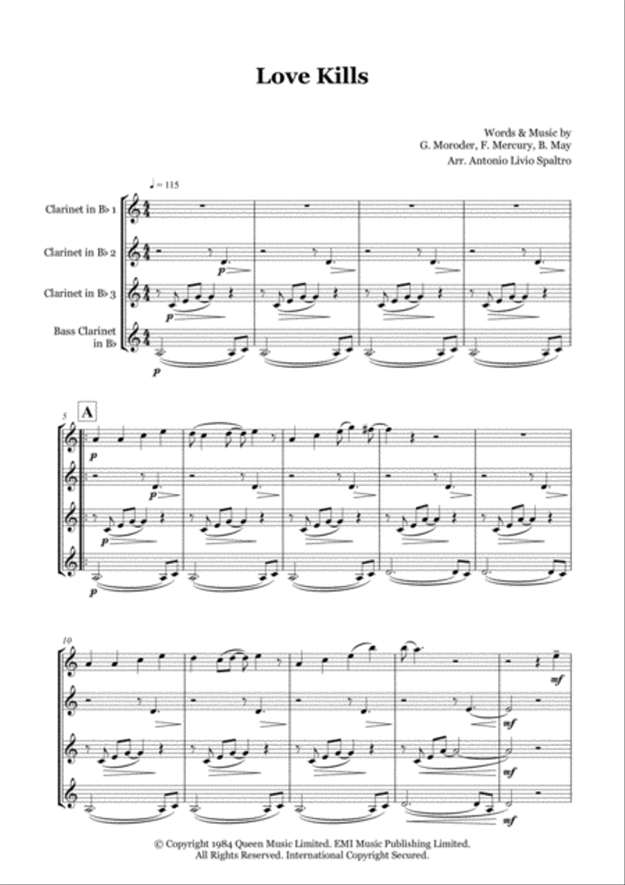 Love Kills (the Ballad) Woodwind Ensemble scores gallery preview page 2