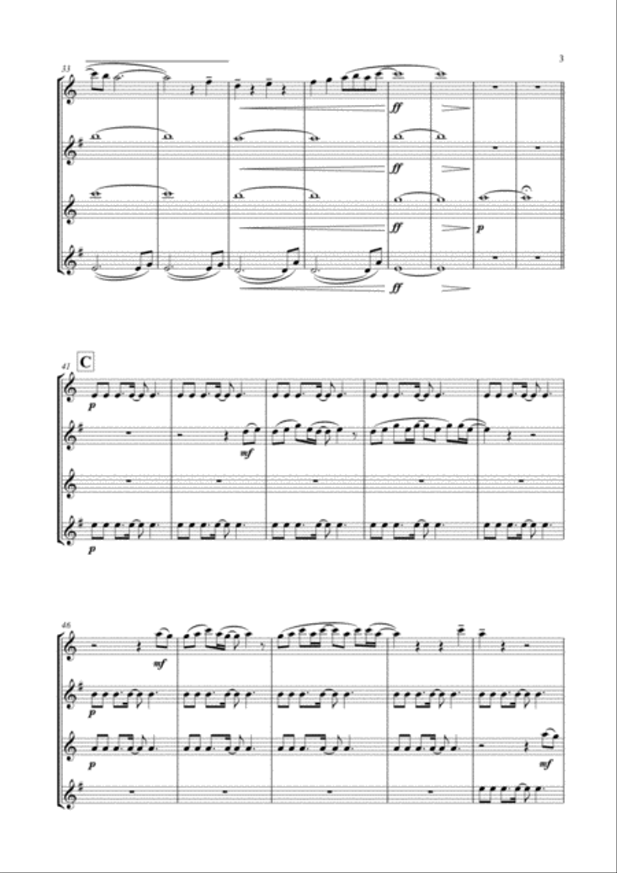 Love Kills (the Ballad) Saxophone Quartet scores gallery preview page 4