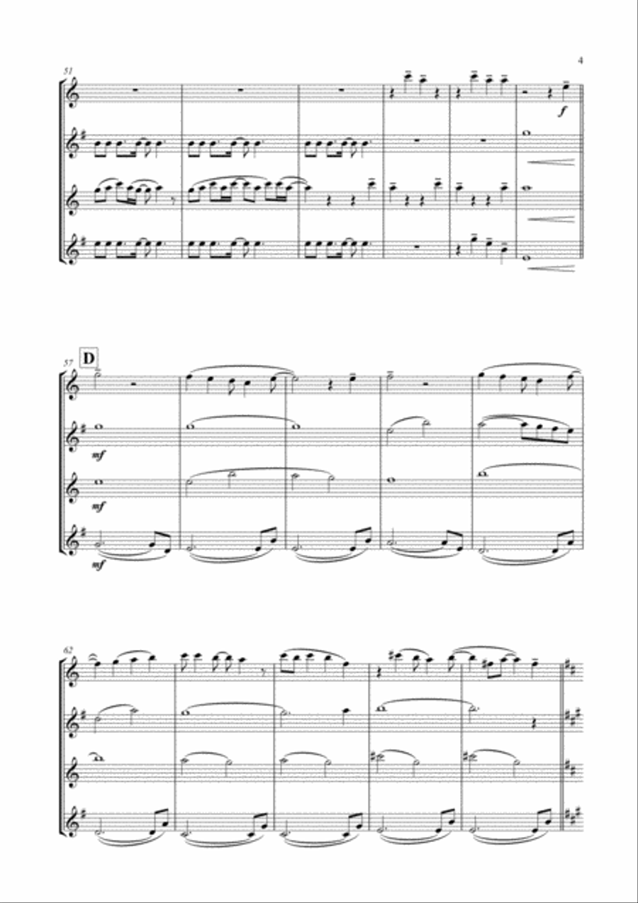 Love Kills (the Ballad) Saxophone Quartet scores gallery preview page 5