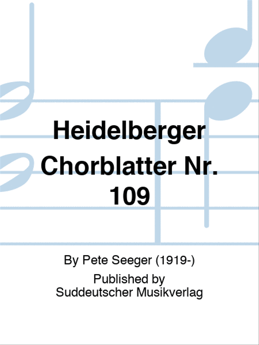 Heidelberger Chorblätter No. 109 TTBB scores gallery preview page 1