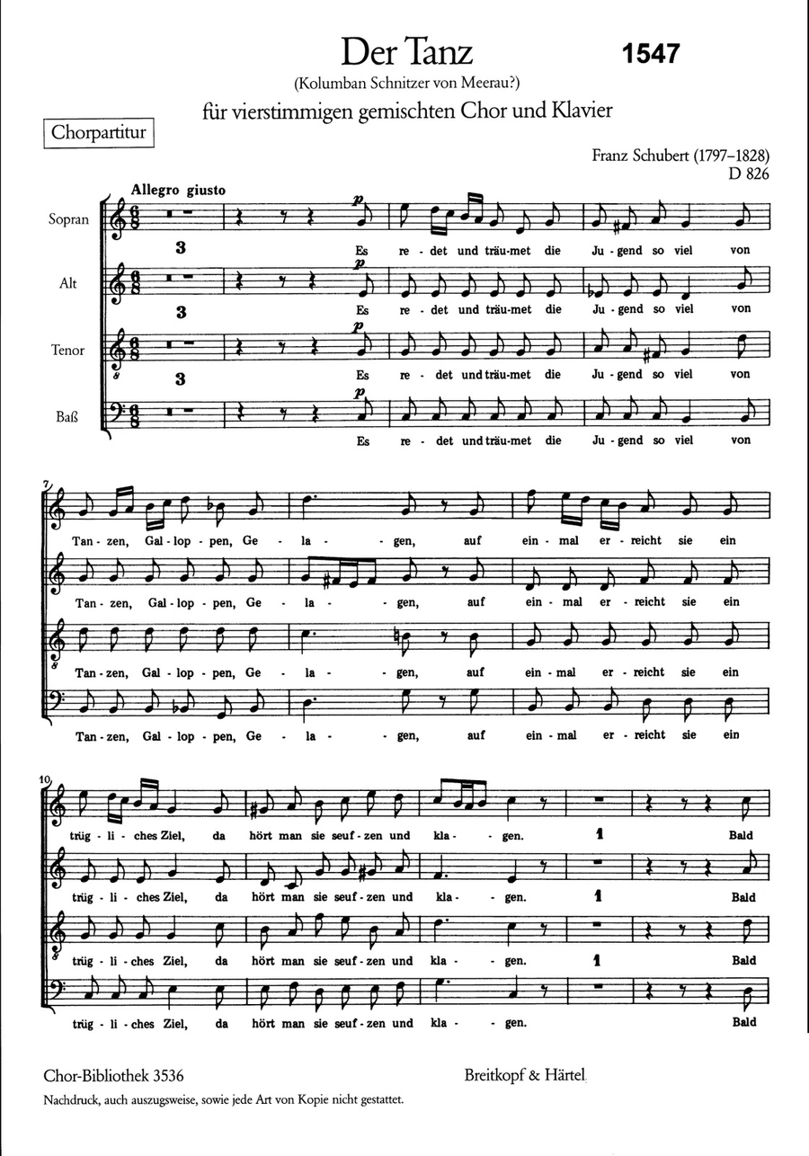 Der Tanz D 826 Choir scores gallery preview page 1