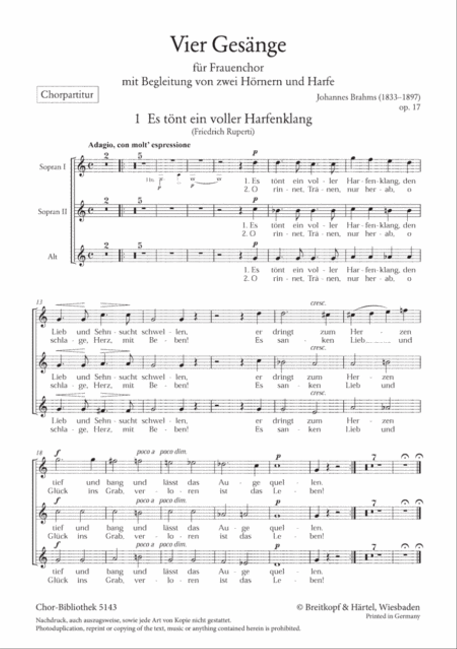 4 Songs Op. 17 SSA scores gallery preview page 2