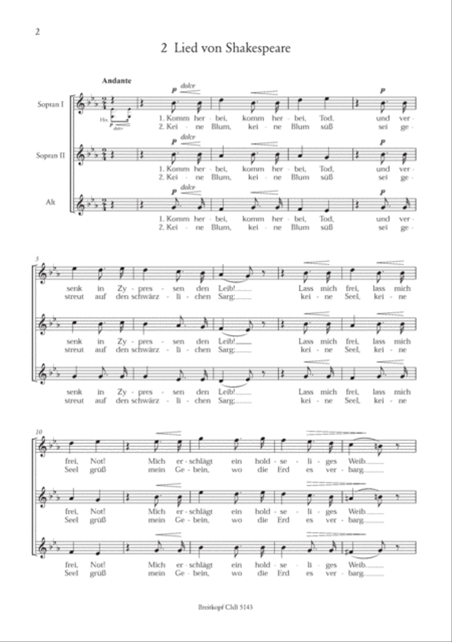 4 Songs Op. 17 SSA scores gallery preview page 3