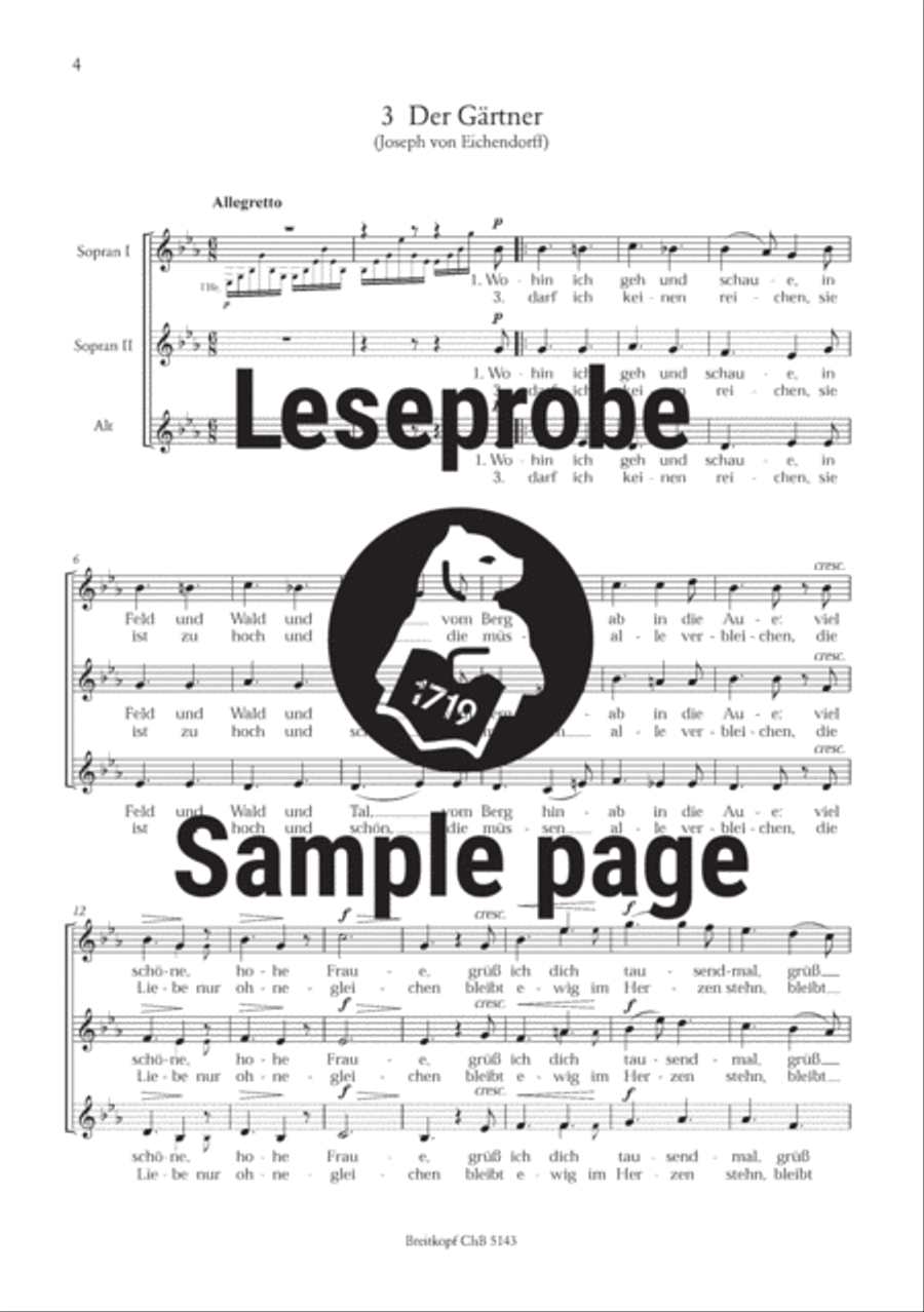 4 Songs Op. 17 SSA scores gallery preview page 5