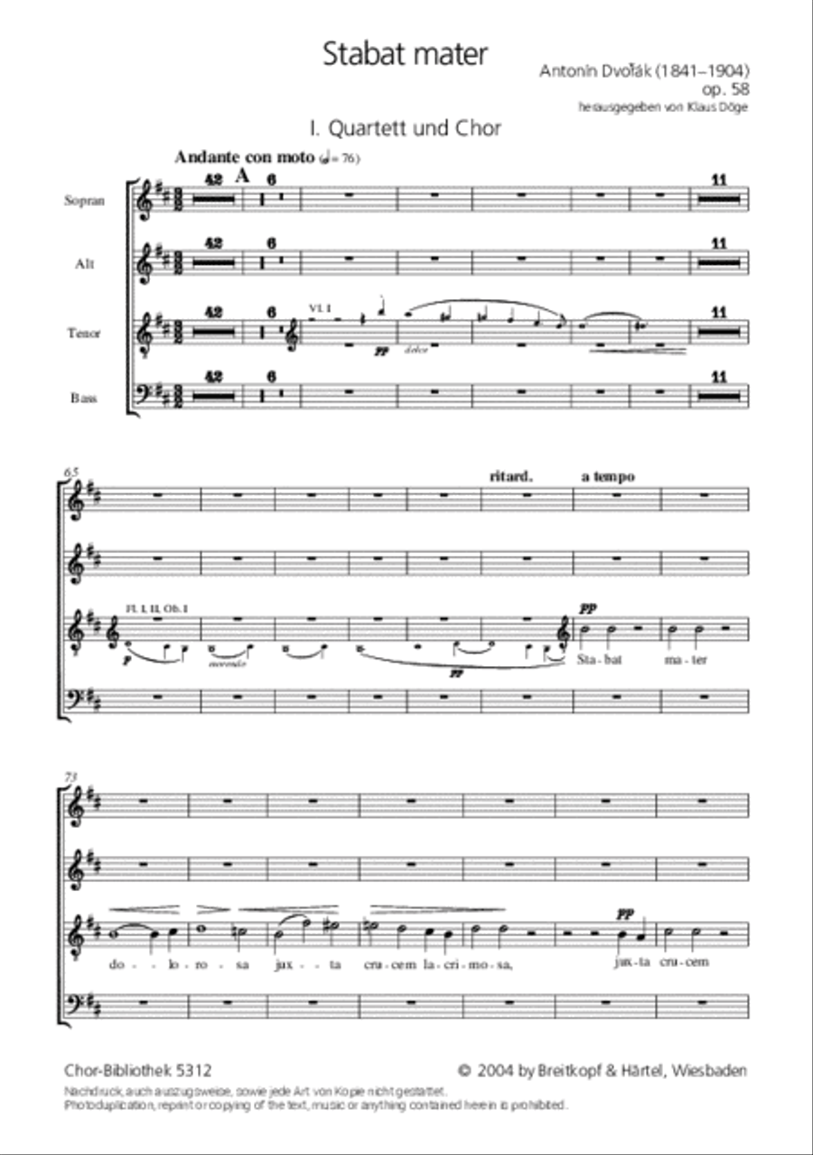 Stabat mater Op. 58 4-Part scores gallery preview page 2
