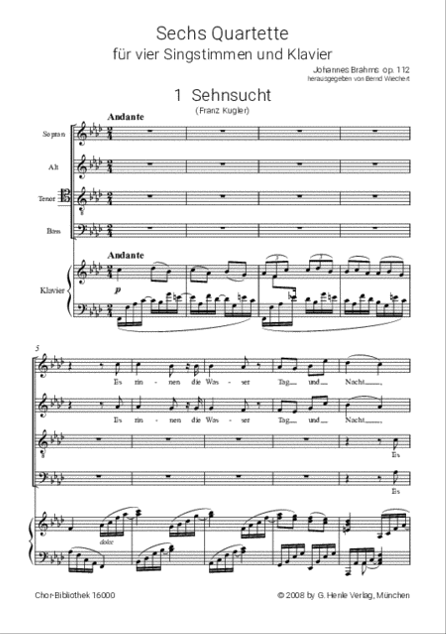 6 Quartets Op. 112 4-Part scores gallery preview page 2