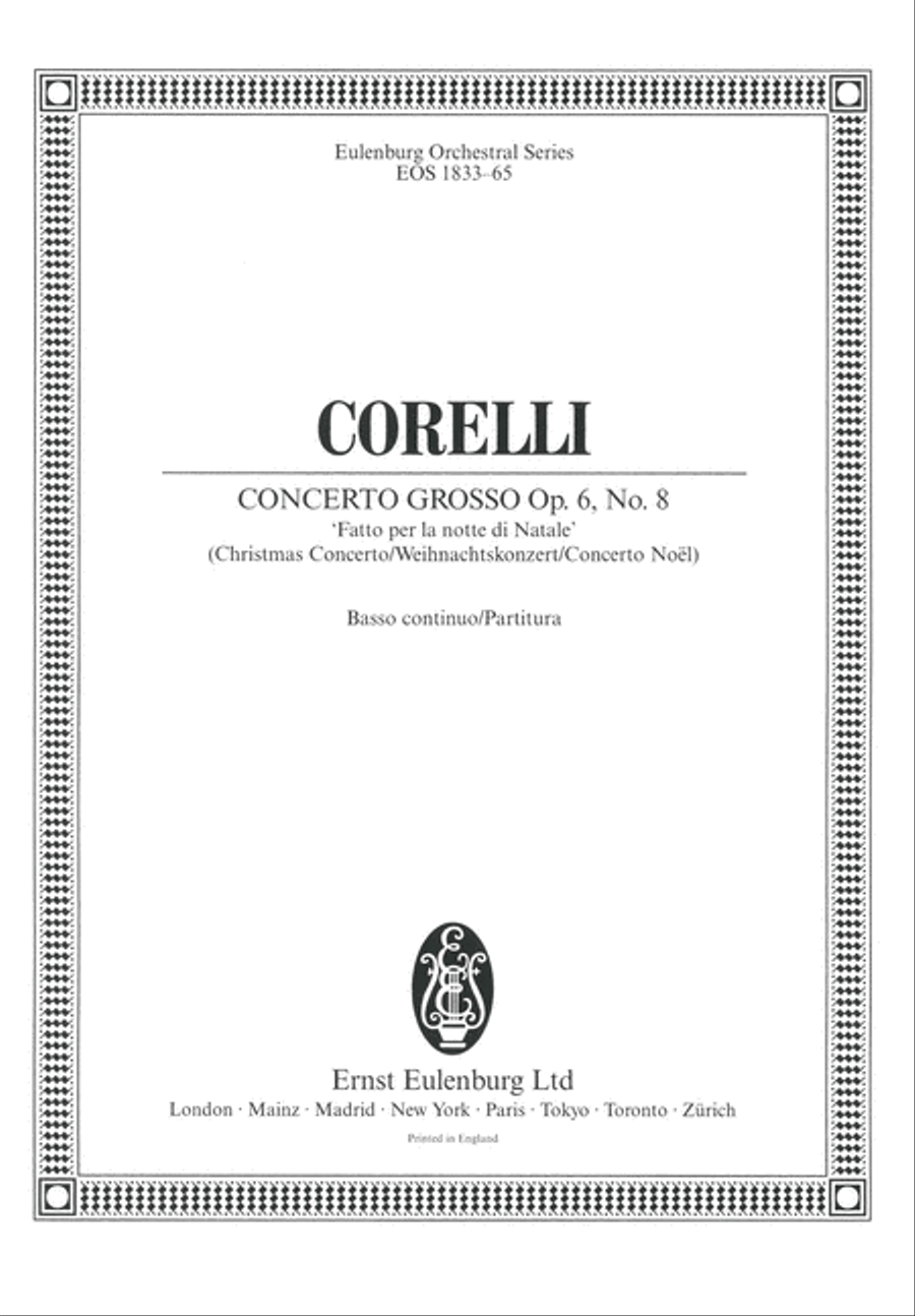 Concerto grosso Op. 6 No. 8 in G minor Piano and Keyboard scores gallery preview page 1