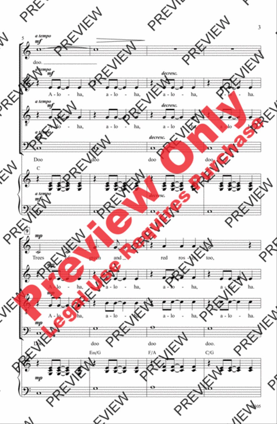 What a Wonderful World What a Wonderful World 4-Part scores gallery preview page 3
