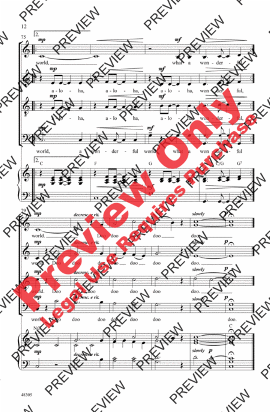 What a Wonderful World What a Wonderful World 4-Part scores gallery preview page 12