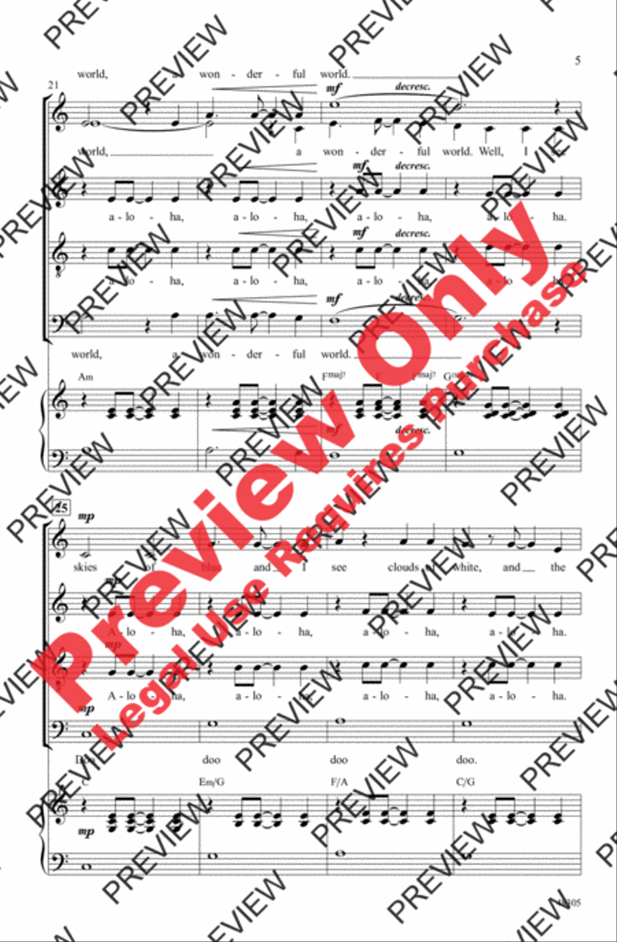 What a Wonderful World What a Wonderful World 4-Part scores gallery preview page 5