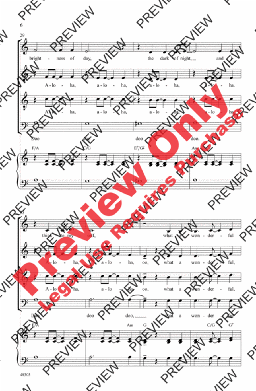 What a Wonderful World What a Wonderful World 4-Part scores gallery preview page 6
