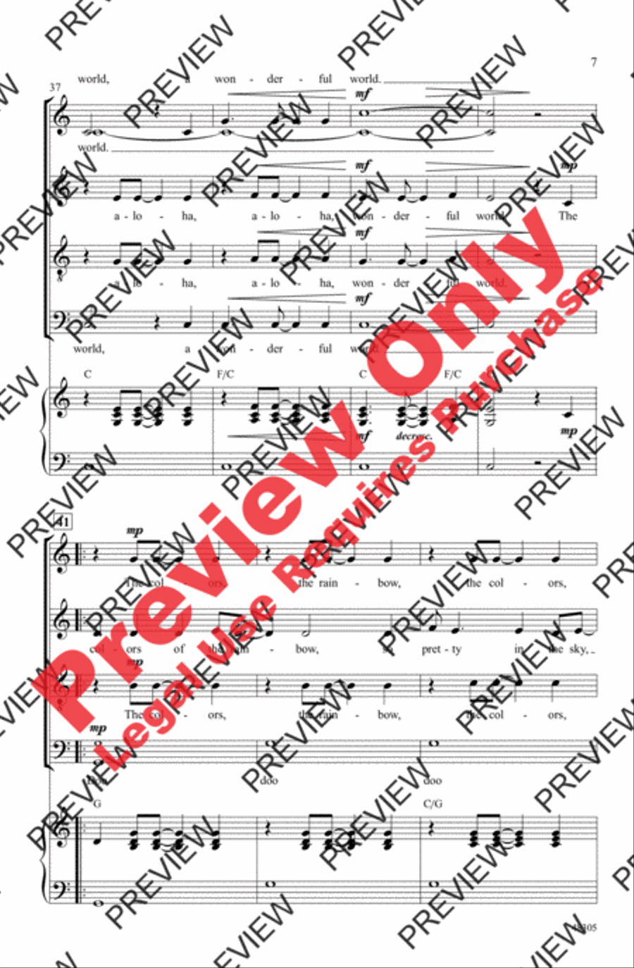What a Wonderful World What a Wonderful World 4-Part scores gallery preview page 7
