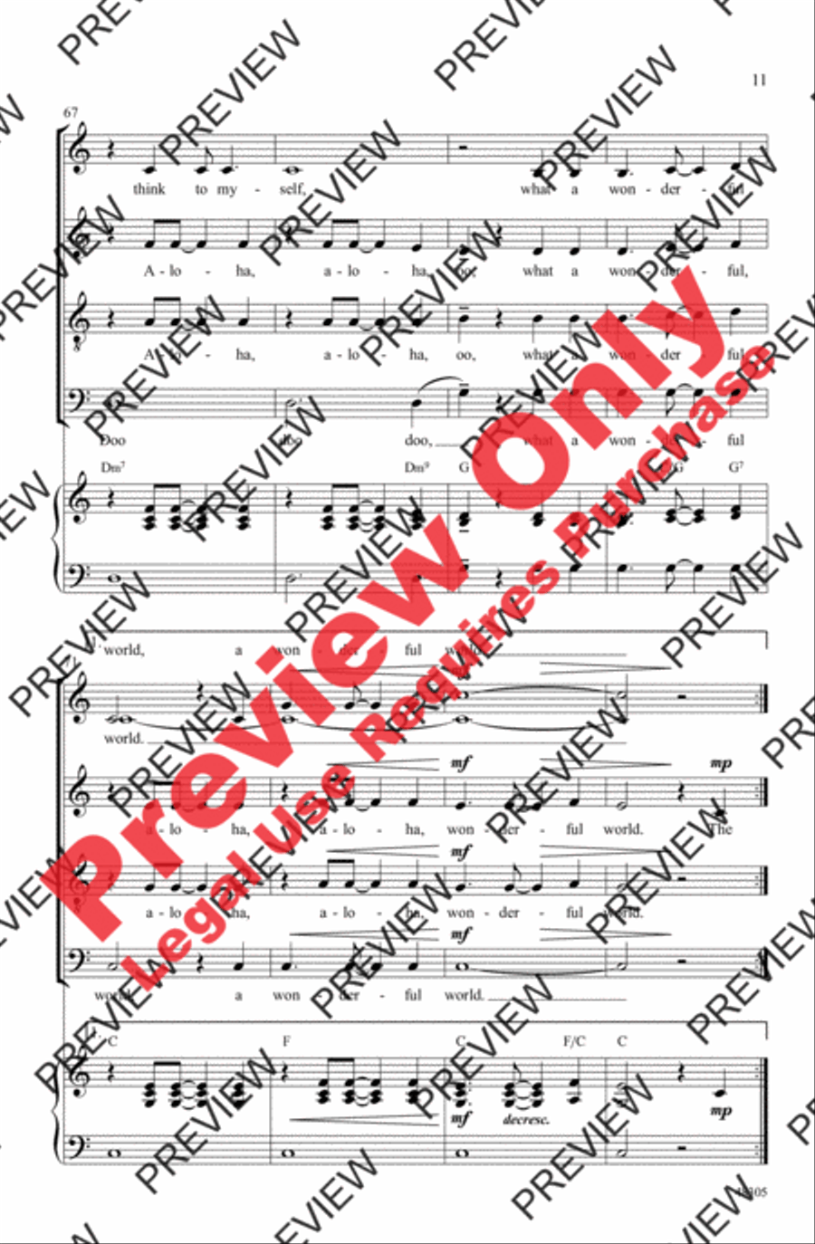 What a Wonderful World What a Wonderful World 4-Part scores gallery preview page 11