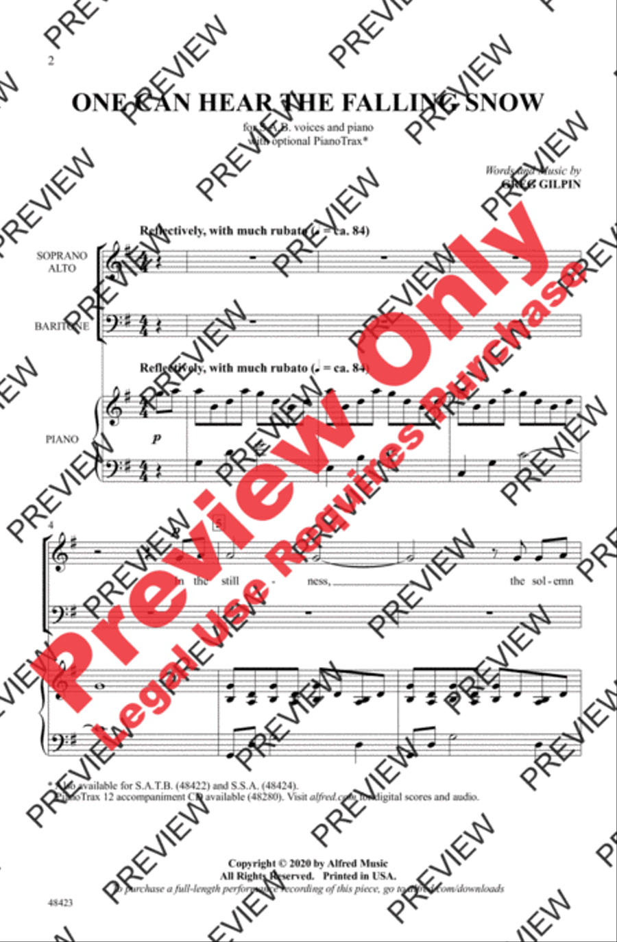 One Can Hear the Falling Snow 3-Part scores gallery preview page 2