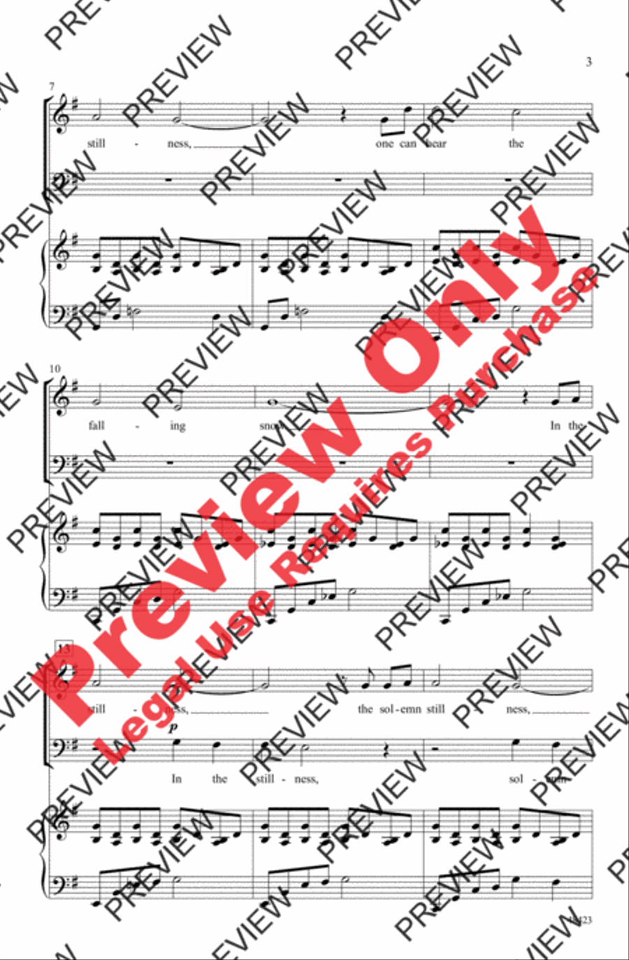 One Can Hear the Falling Snow 3-Part scores gallery preview page 3