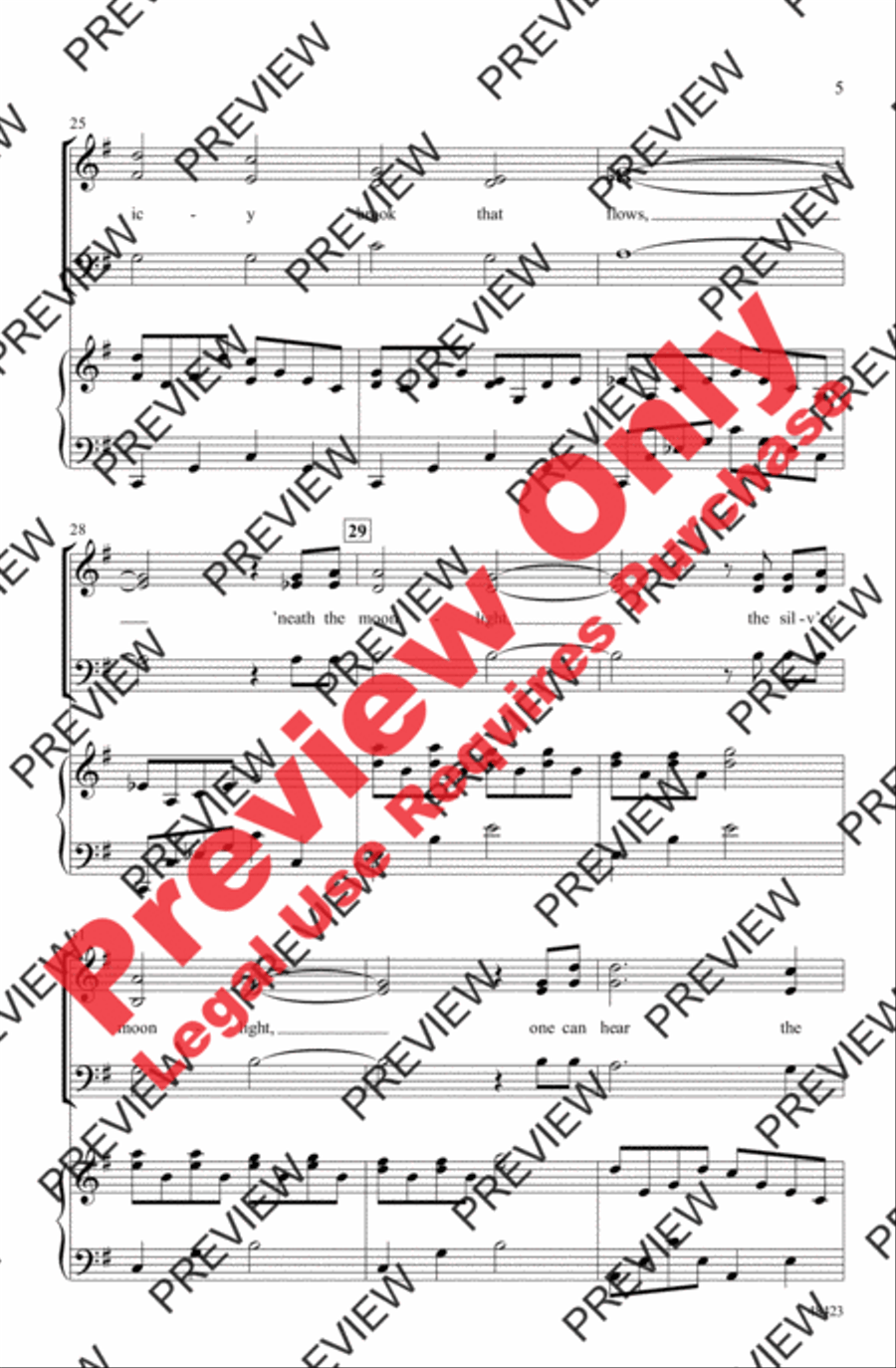 One Can Hear the Falling Snow 3-Part scores gallery preview page 5