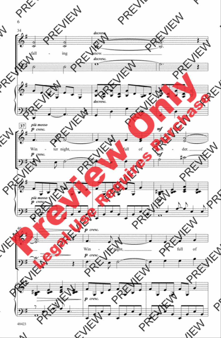One Can Hear the Falling Snow 3-Part scores gallery preview page 6