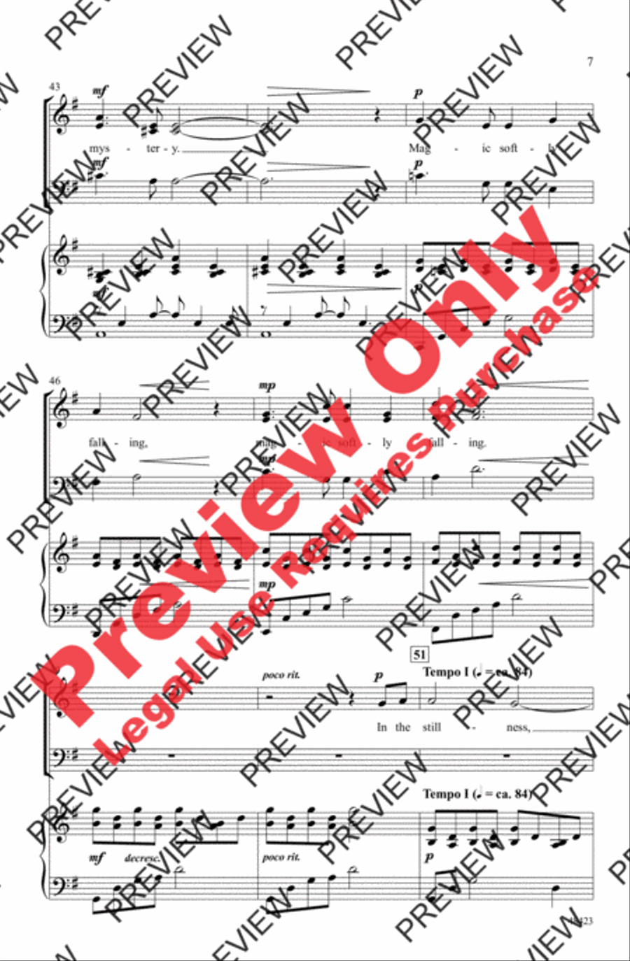 One Can Hear the Falling Snow 3-Part scores gallery preview page 7