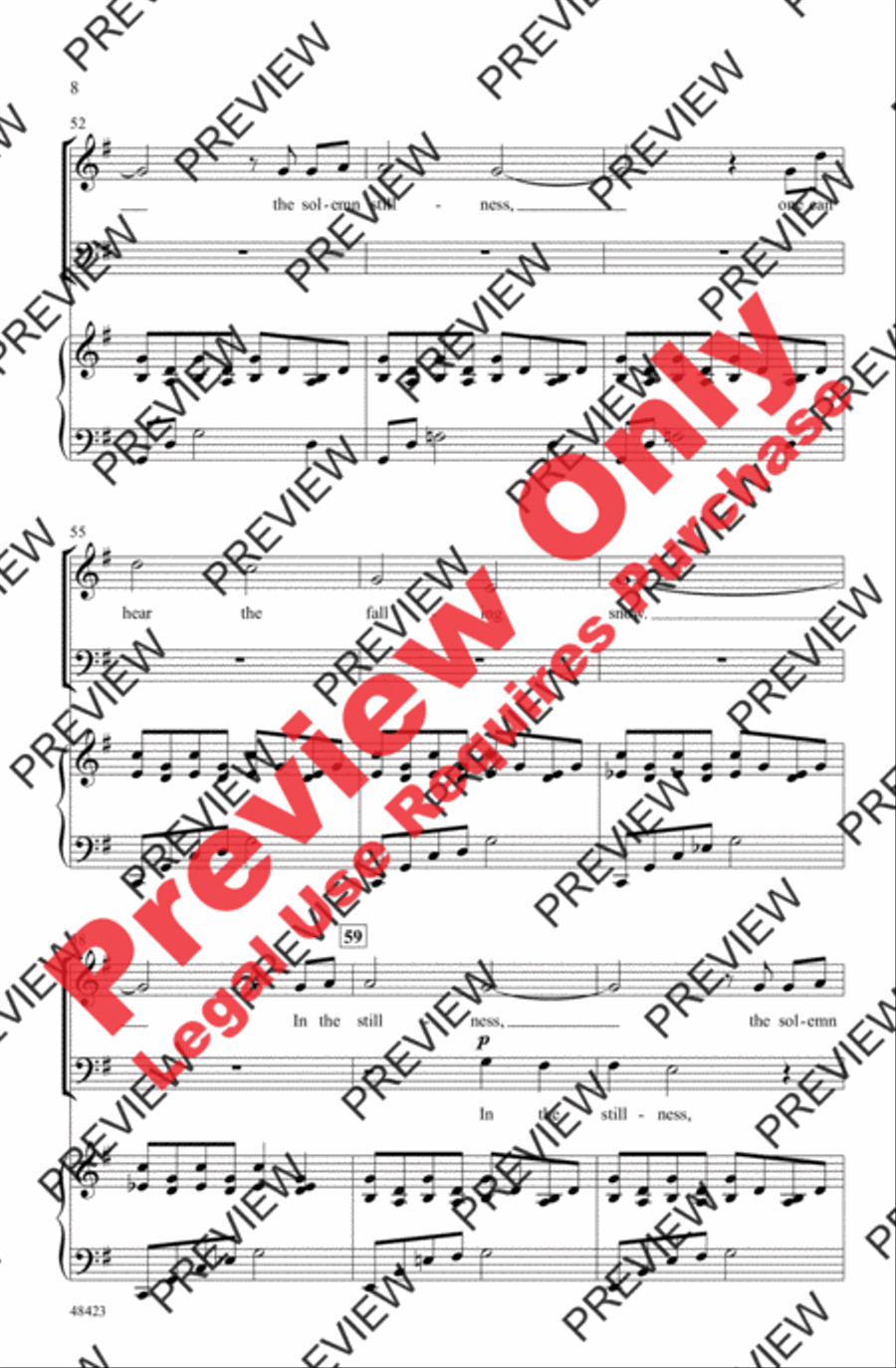 One Can Hear the Falling Snow 3-Part scores gallery preview page 8