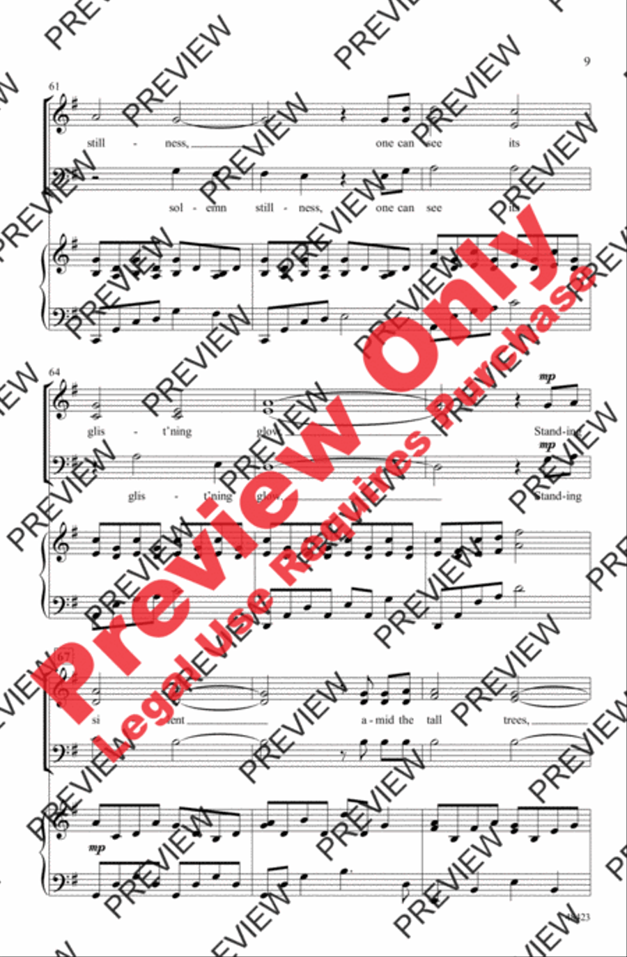 One Can Hear the Falling Snow 3-Part scores gallery preview page 9