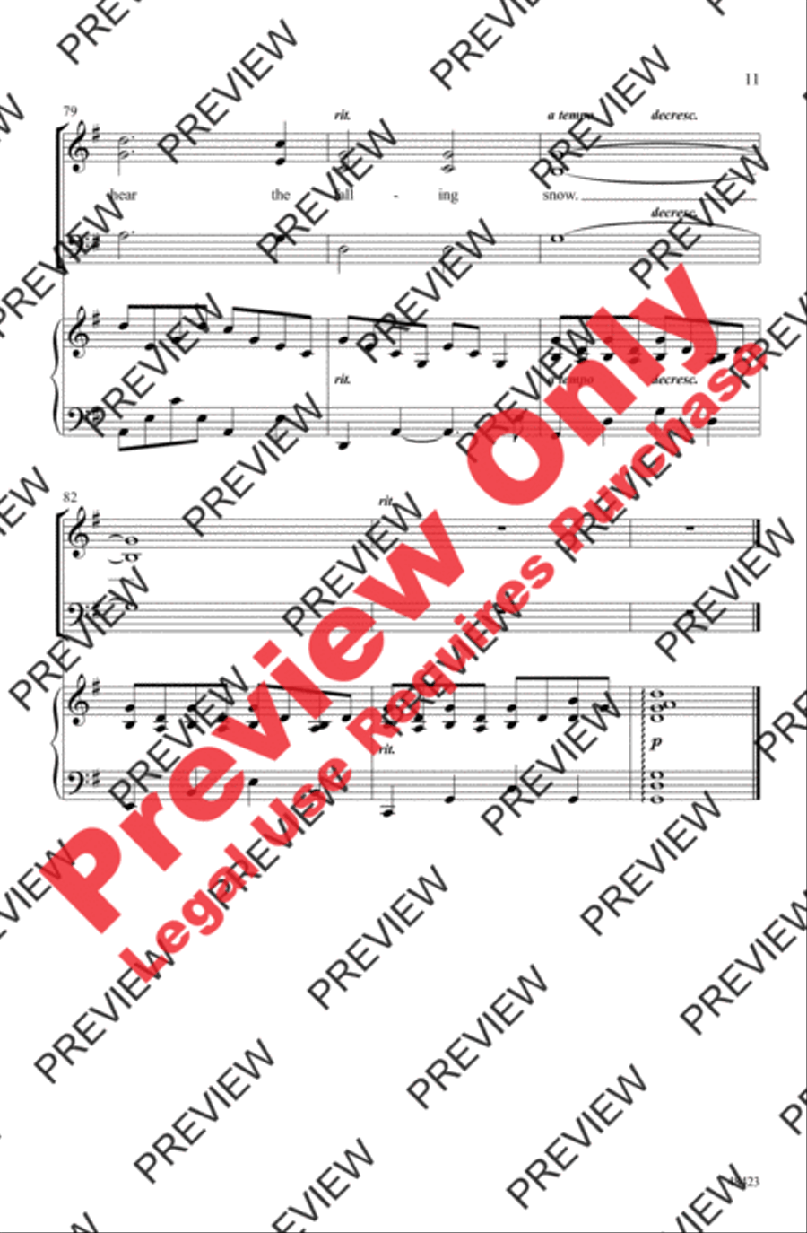 One Can Hear the Falling Snow 3-Part scores gallery preview page 11