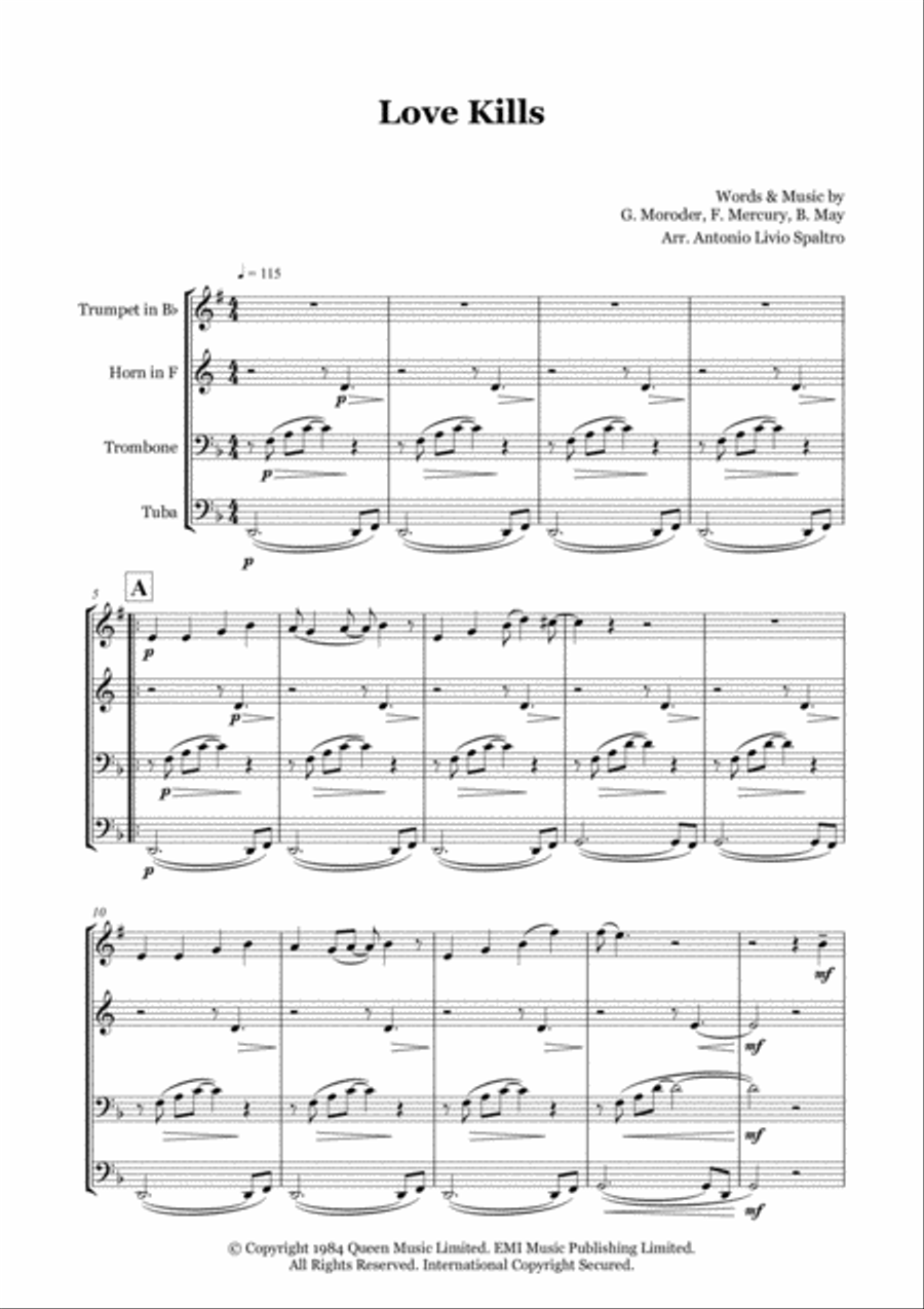 Love Kills (the Ballad) Horn scores gallery preview page 2