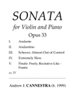 Andrew Cannestra - Sonata for Violin and Piano