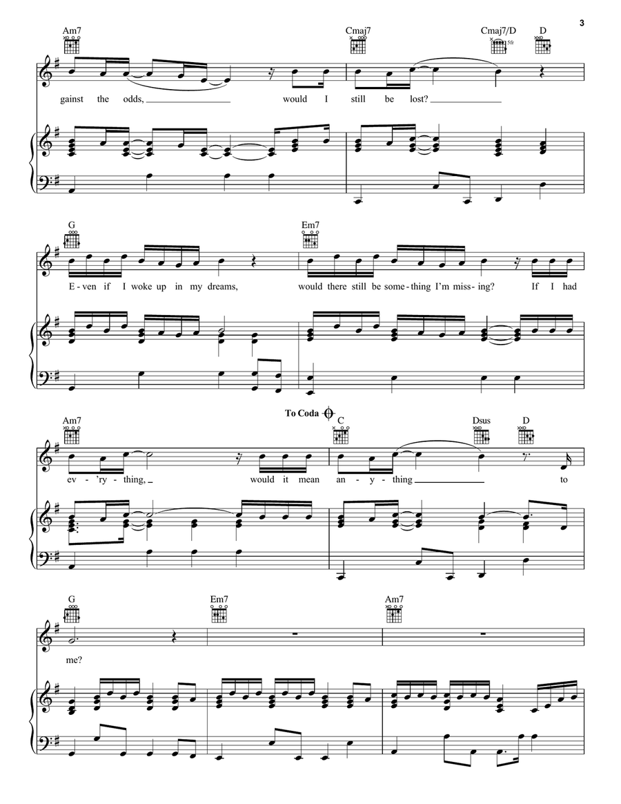 Wondering (from High School Musical: The Musical: The Series) Piano, Vocal, Guitar scores gallery preview page 3