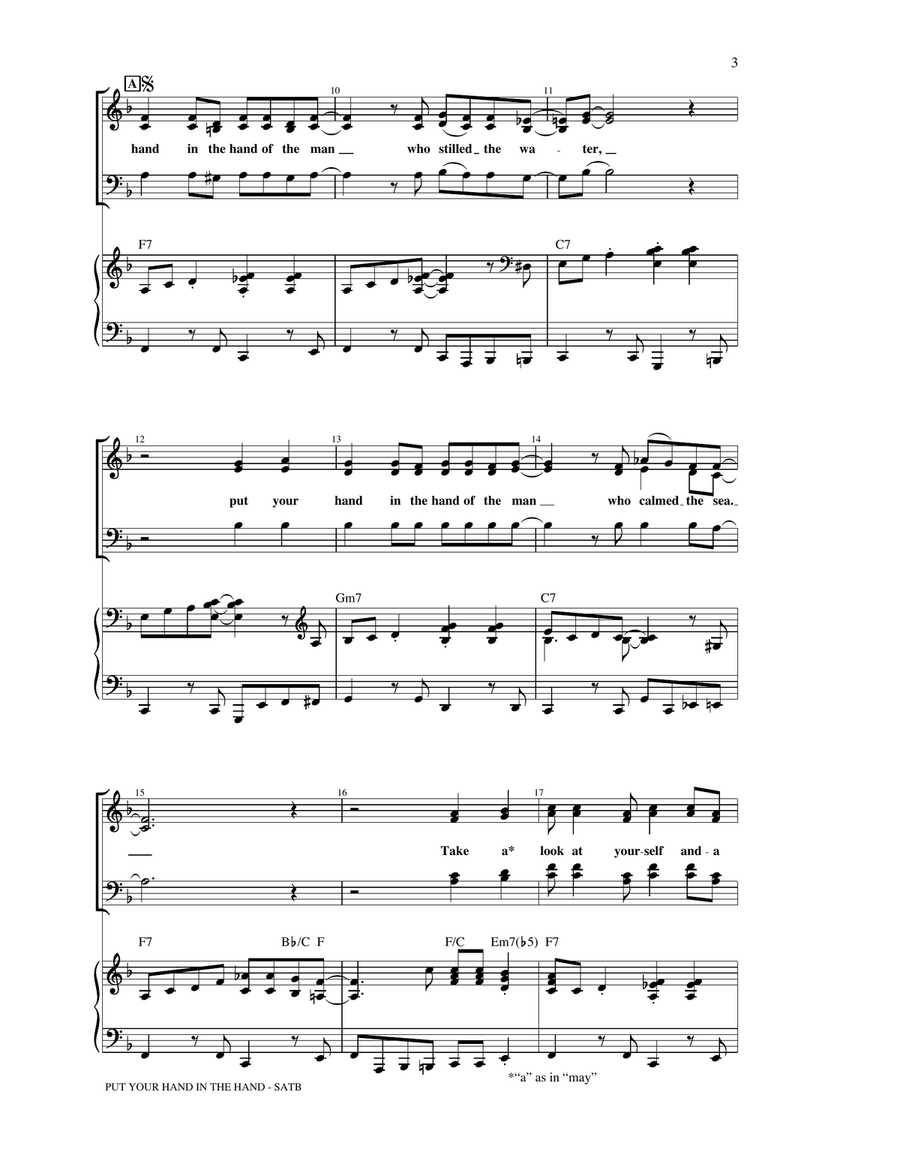 Put Your Hand In The Hand (arr. Kirby Shaw) 4-Part scores gallery preview page 2