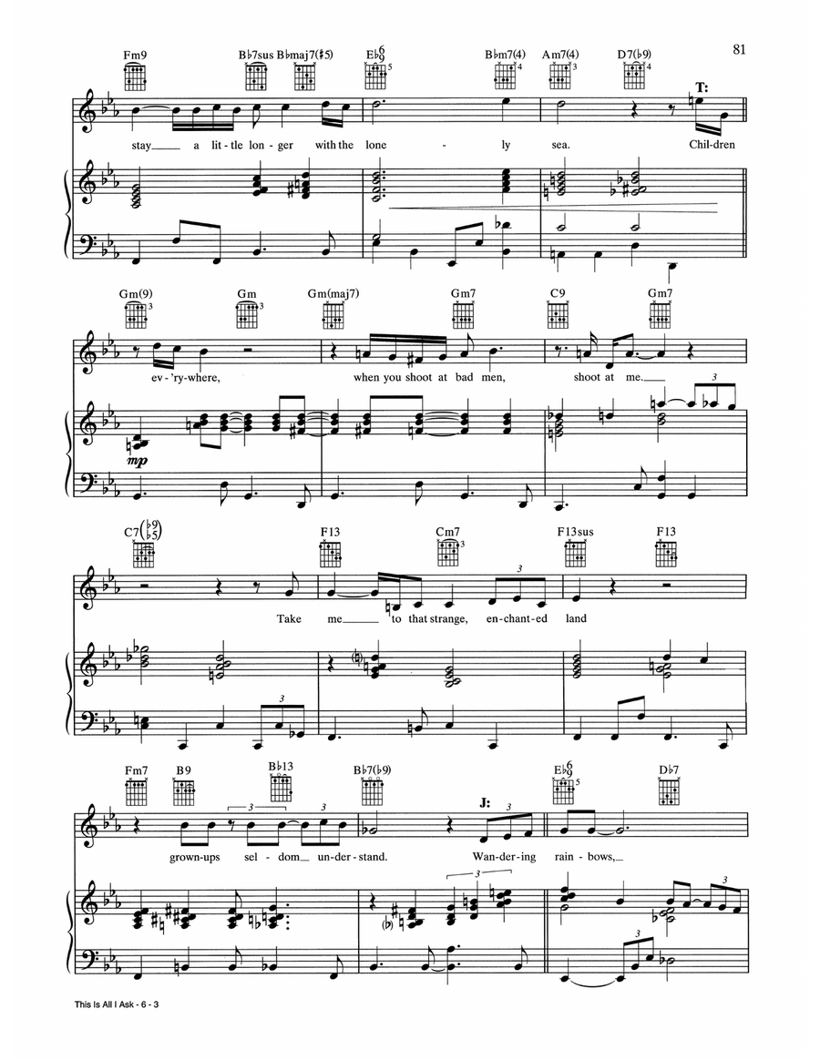 This Is All I Ask (Beautiful Girls Walk A Little Slower) Piano, Vocal, Guitar scores gallery preview page 3