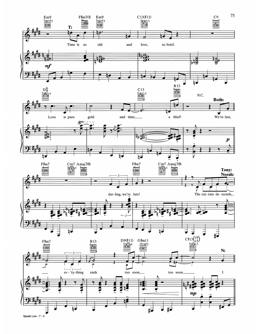 Speak Low Speak Low Piano, Vocal, Guitar scores gallery preview page 4