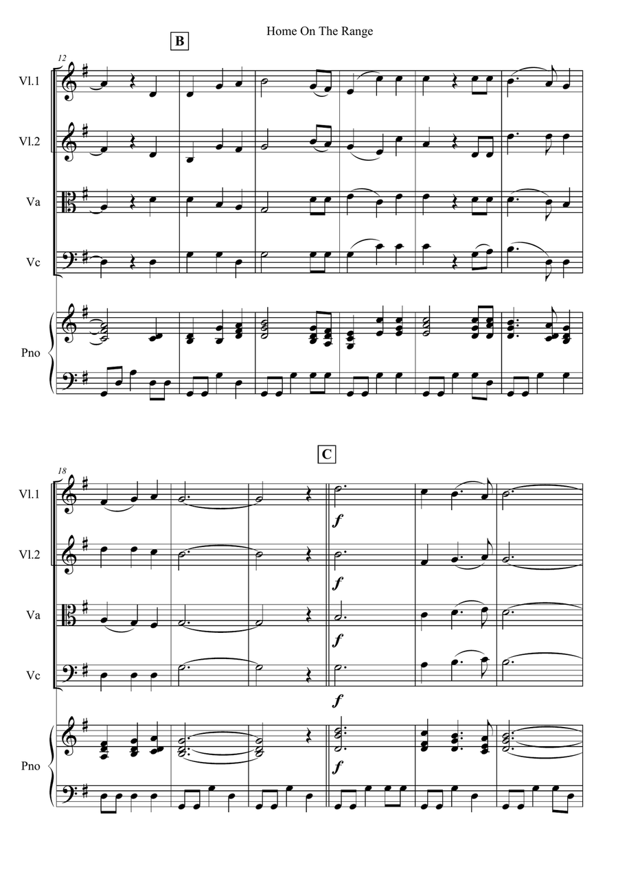Home On The Range Home On The Range Piano Quintet scores gallery preview page 2