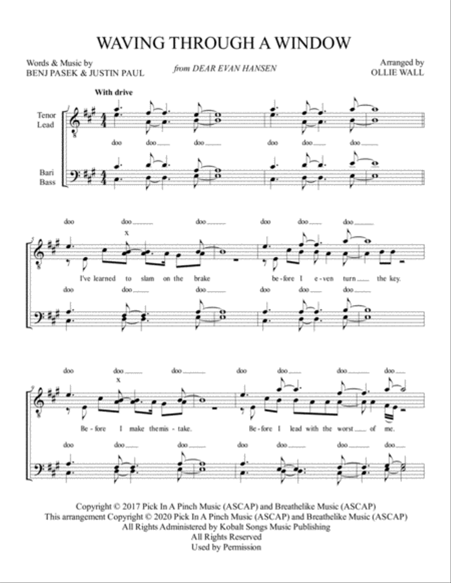 Waving Through A Window TTBB scores gallery preview page 1