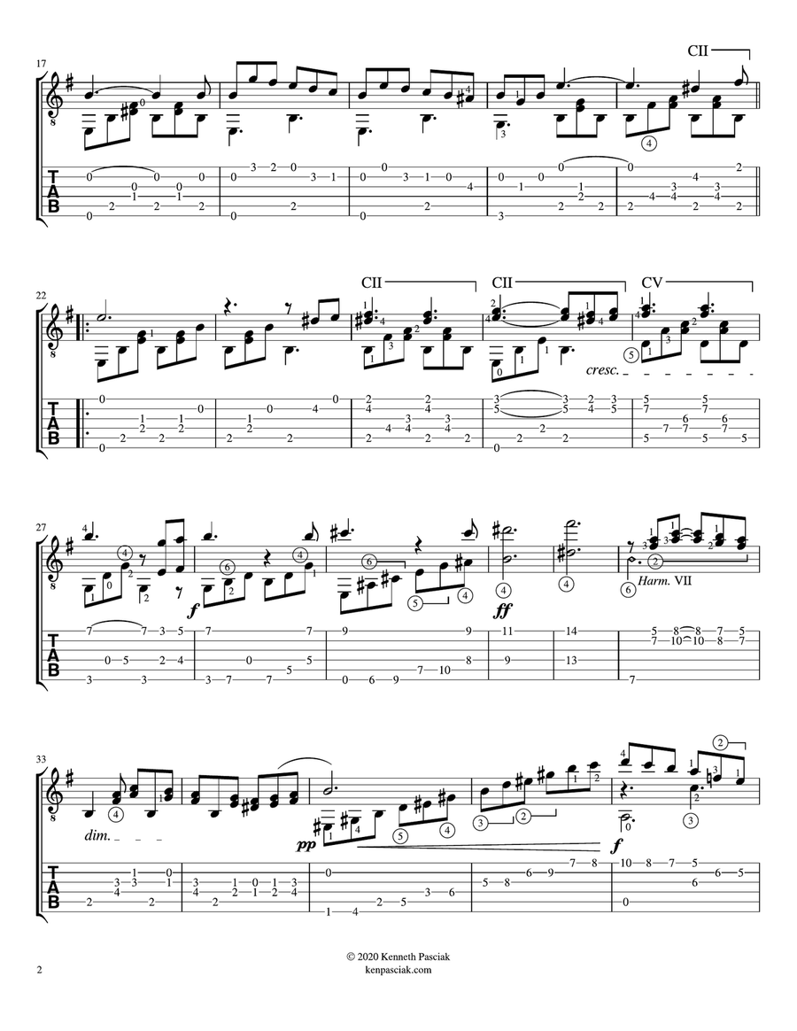 Venetian Gondola Song (for Solo Guitar) Acoustic Guitar scores gallery preview page 4