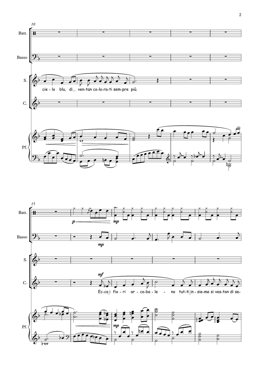 I fiori arcobaleno (Band version) Unison Choir scores gallery preview page 2