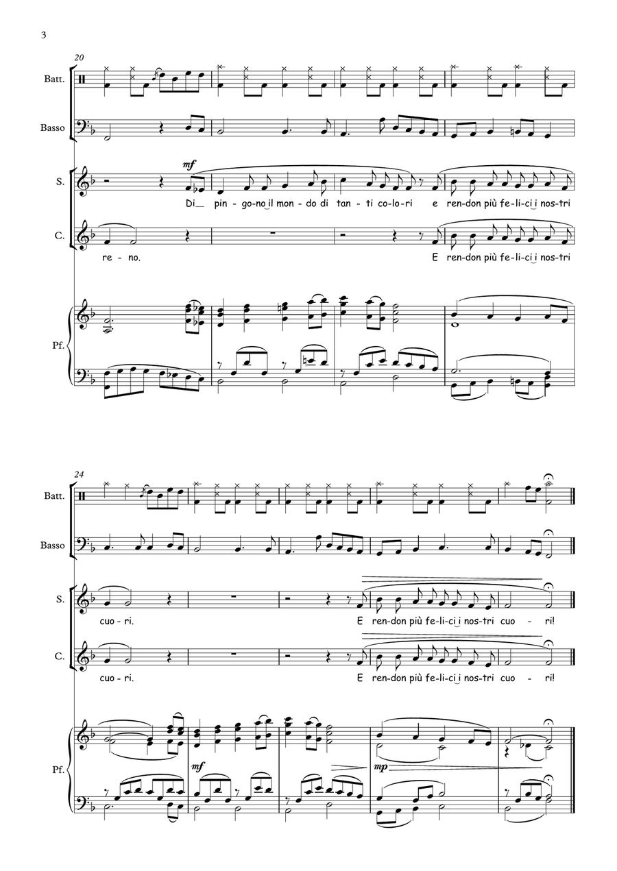 I fiori arcobaleno (Band version) Unison Choir scores gallery preview page 3