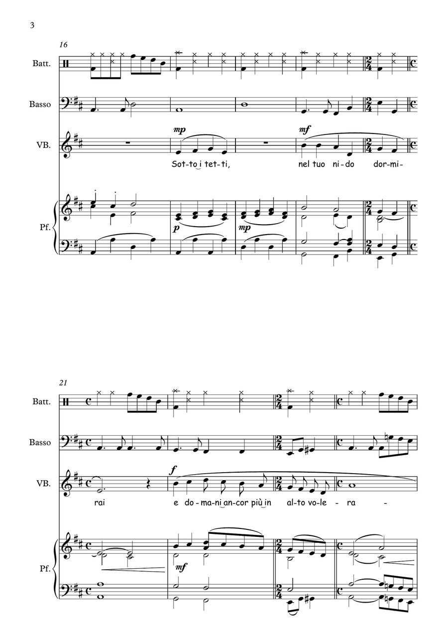 La rondinella (Band version) Unison Choir scores gallery preview page 3