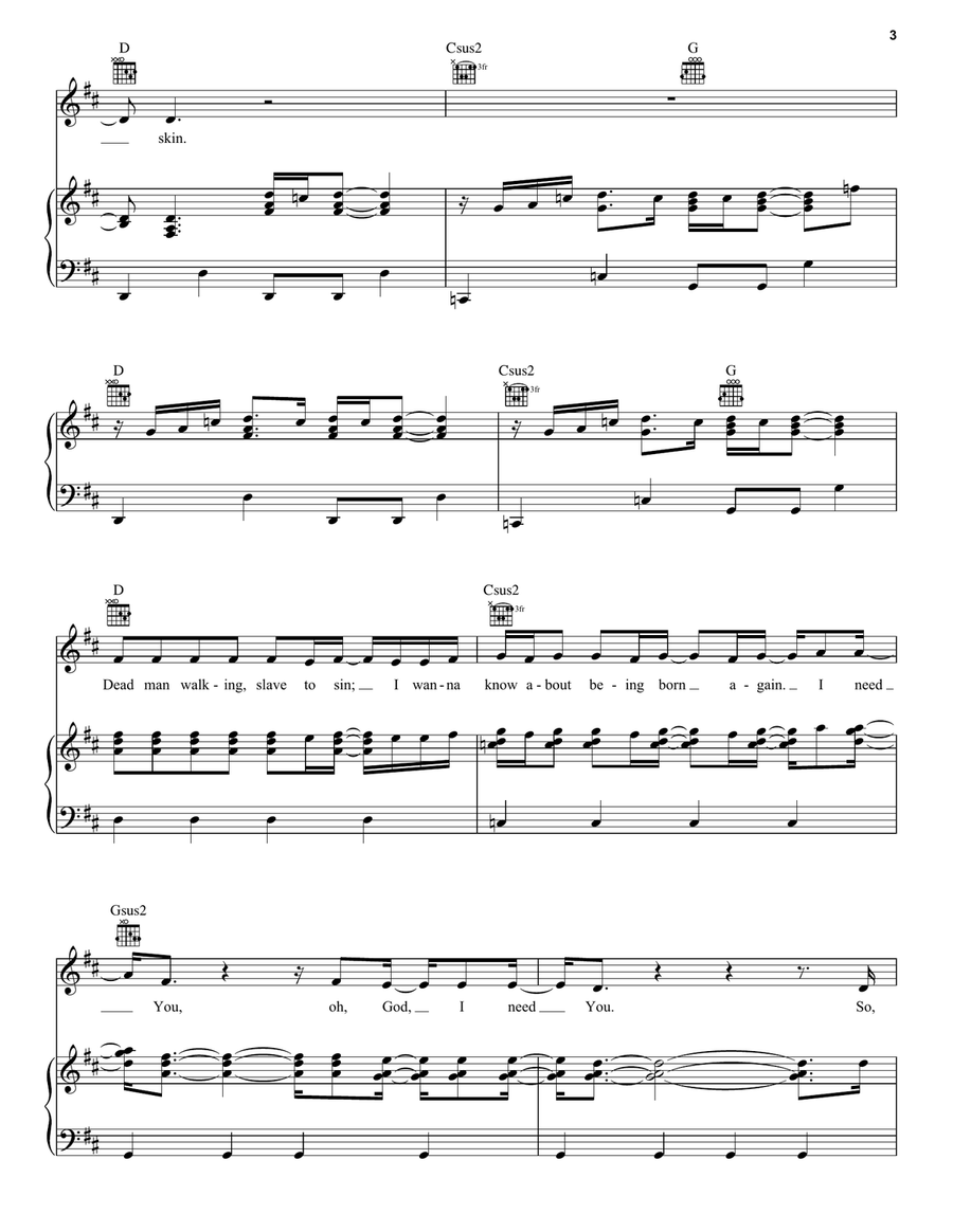 Holy Water Holy Water Piano, Vocal, Guitar scores gallery preview page 3