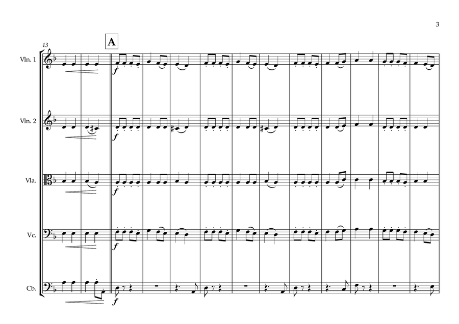 Montenegrin National Anthem for String Orchestra (World National Anthem Series) String Orchestra scores gallery preview page 3