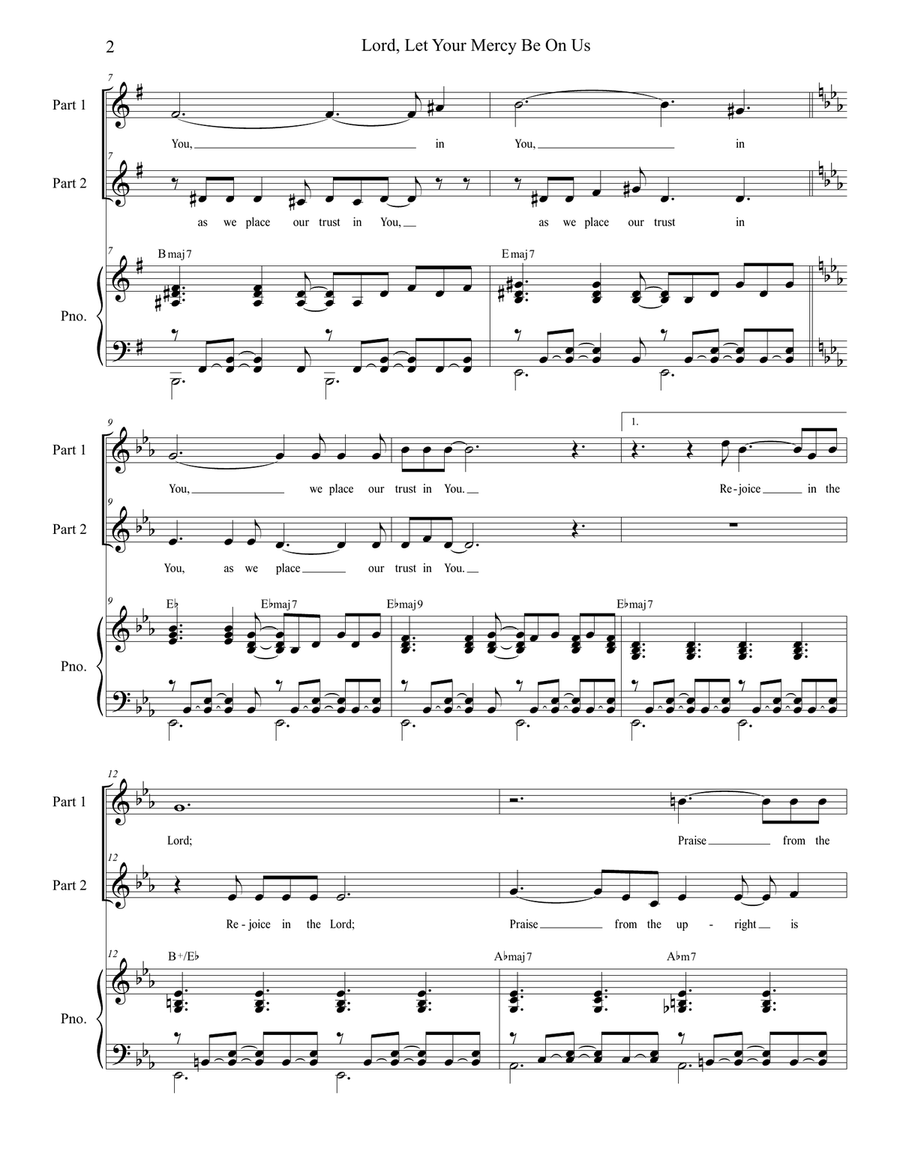 Lord, Let Your Mercy Be On Us (Psalm 33) (2-part choir) 2-Part scores gallery preview page 2