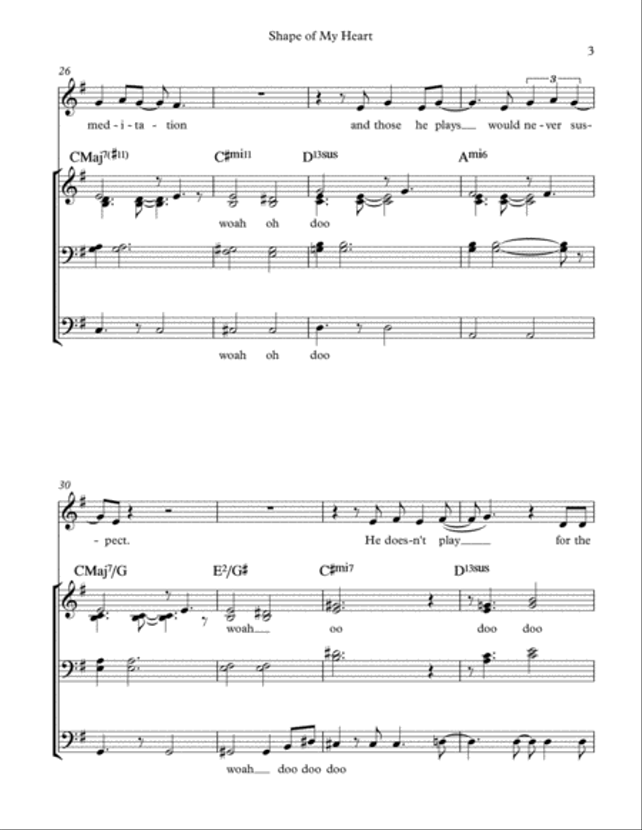 Shape Of My Heart Choir scores gallery preview page 3