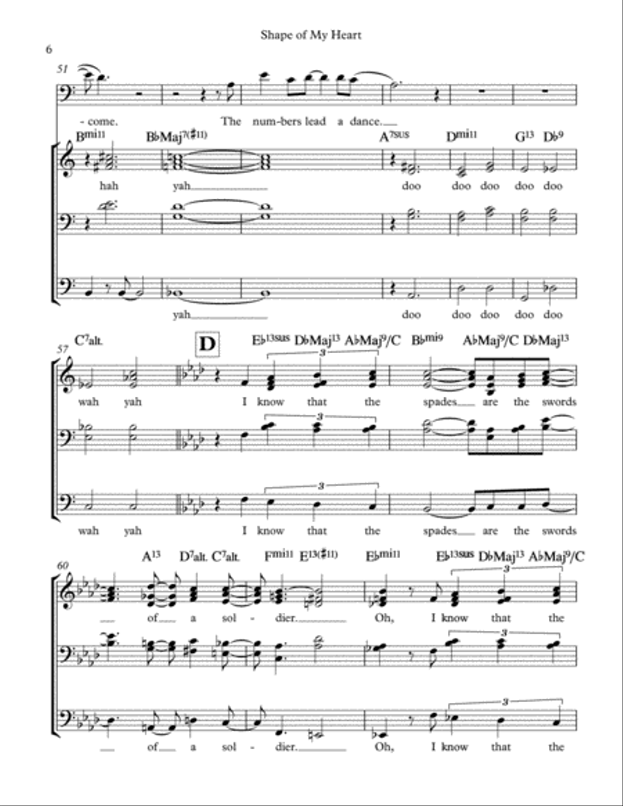Shape Of My Heart Choir scores gallery preview page 6