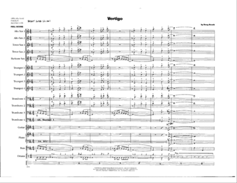 Vertigo - Full Score Jazz Ensemble scores gallery preview page 1