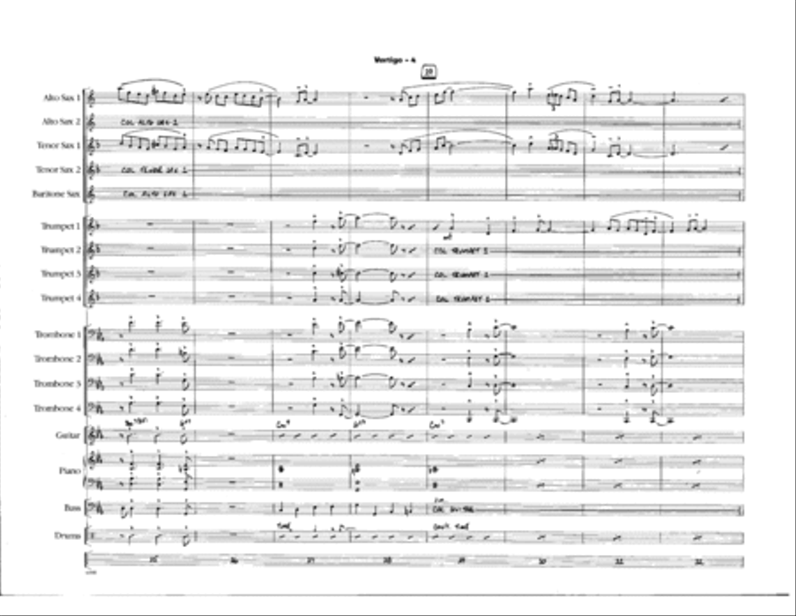 Vertigo - Full Score Jazz Ensemble scores gallery preview page 4