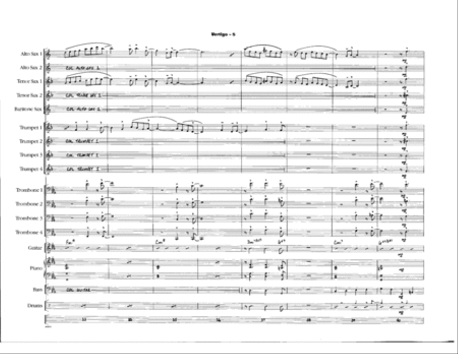 Vertigo - Full Score Jazz Ensemble scores gallery preview page 5