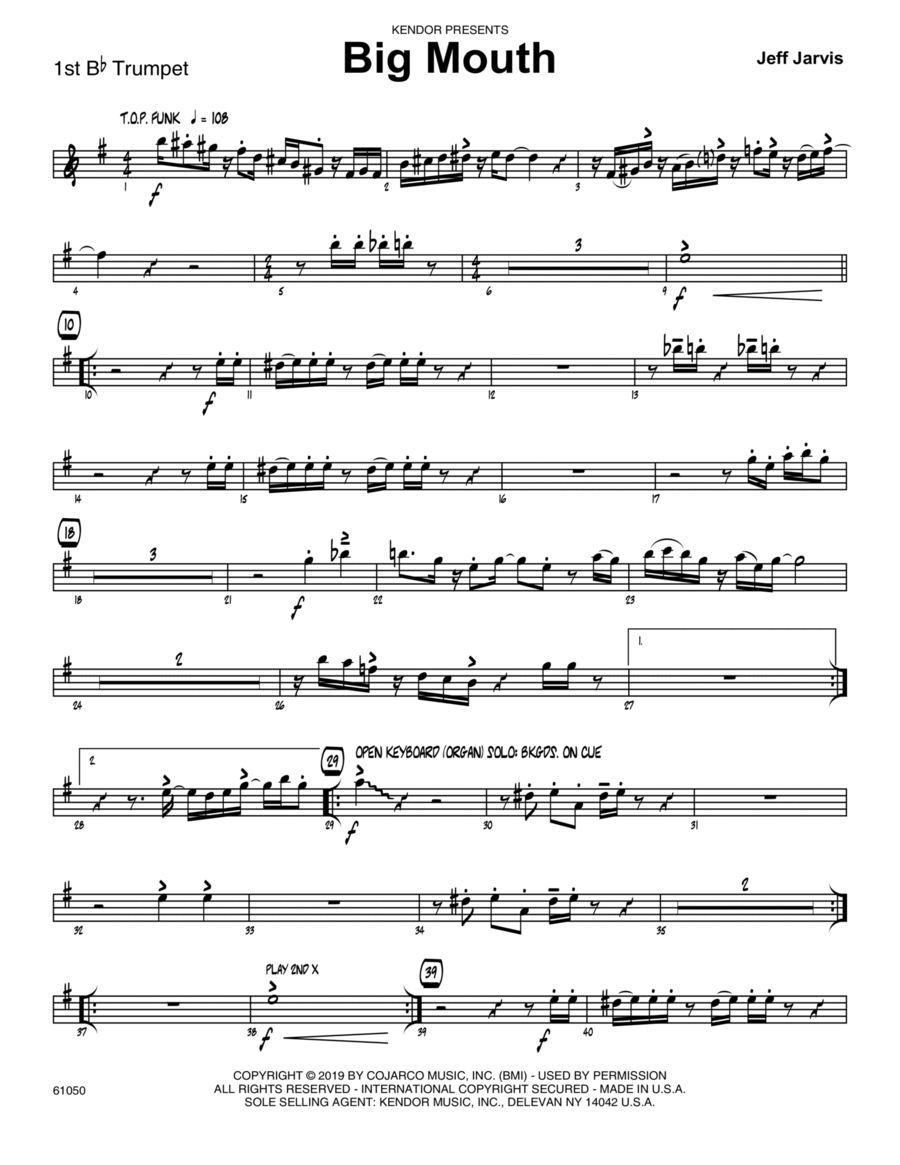Big Mouth - 1st Bb Trumpet Jazz Ensemble scores gallery preview page 1