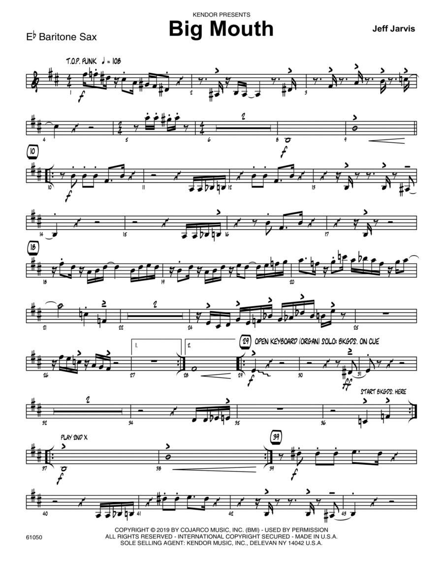 Big Mouth - Eb Baritone Saxophone Jazz Ensemble scores gallery preview page 1