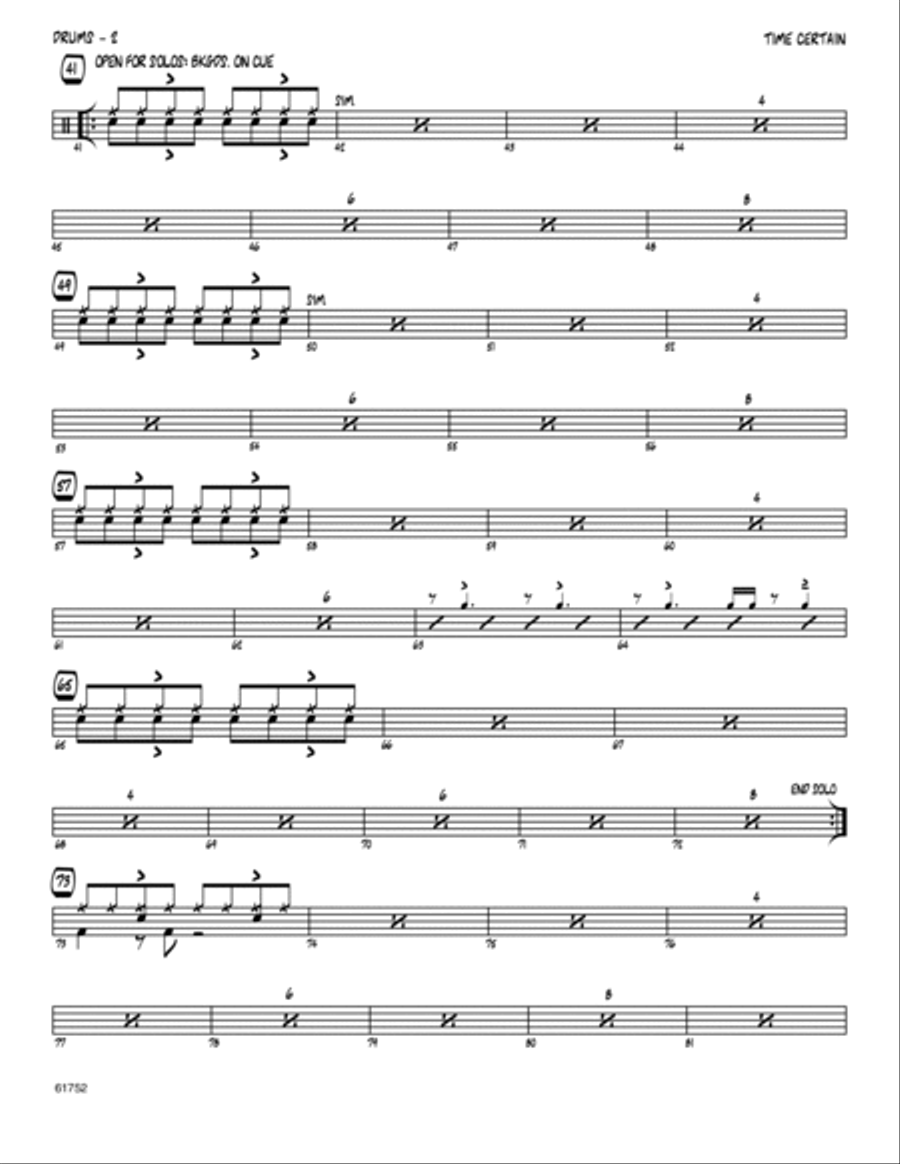 Time Certain - Drum Set Jazz Ensemble scores gallery preview page 2