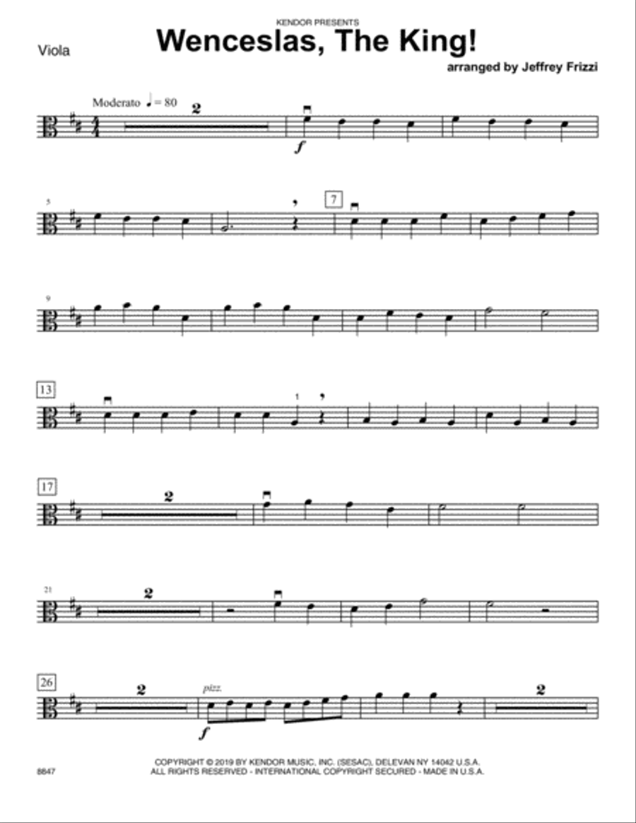Wenceslas, The King! (arr. Jeffrey Frizzi) - Viola String Orchestra scores gallery preview page 1