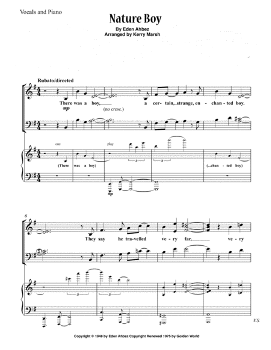 Nature Boy Double Bass scores gallery preview page 1